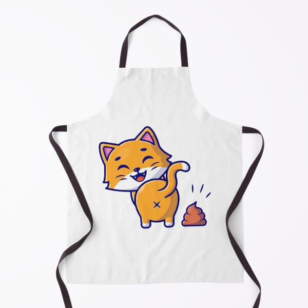 Item preview, Funny Orange Cat Pooping Cartoon Illustration designed and sold by nilkbv.