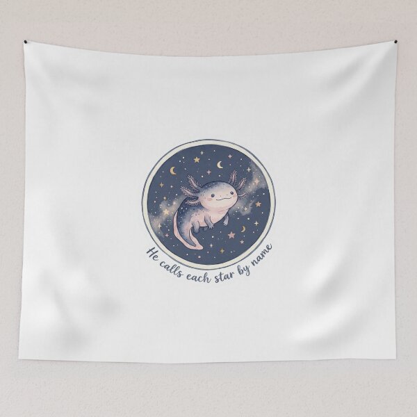Item preview, Christian Cottagecore Axolotl Stars Tote Bag Isaiah 40 He Calls Each Star by Name Bible Verse designed and sold by Small & Beloved.