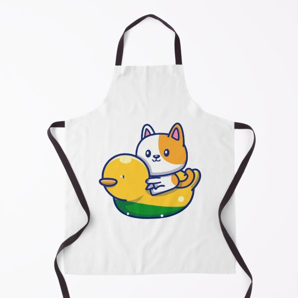 Item preview, Cute Cat Riding Yellow Rubber Duck Illustration designed and sold by nilkbv.