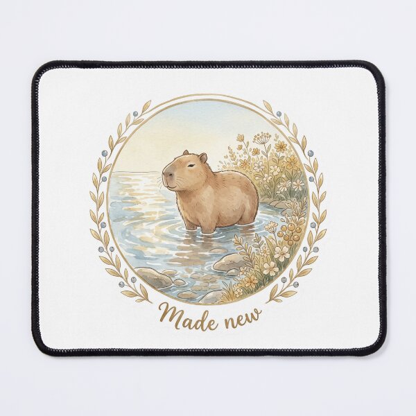 Item preview, Christian Cottagecore Capybara Stream Tote Bag Romans 6 Made New Baptism Bible Verse Faith Gift designed and sold by Small & Beloved.