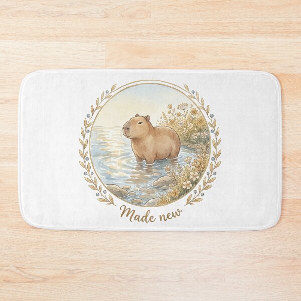 Item preview, Christian Cottagecore Capybara Stream Tote Bag Romans 6 Made New Baptism Bible Verse Faith Gift designed and sold by Small & Beloved.