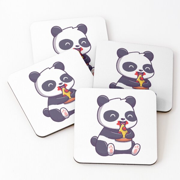 Item preview, Cute Panda Eating Pizza Slice Illustration designed and sold by nilkbv.
