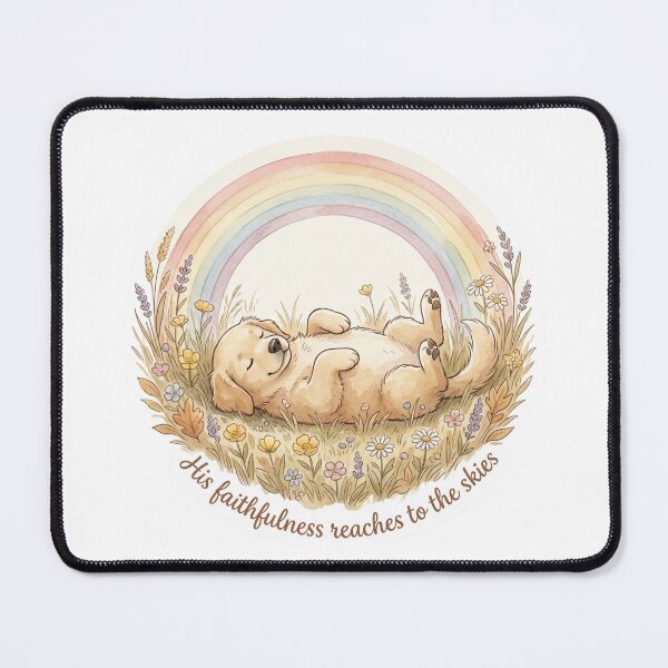 Item preview, Christian Cottagecore Golden Retriever Rainbow Tote Bag Psalm 36 His Faithfulness Bible Verse designed and sold by Small & Beloved.
