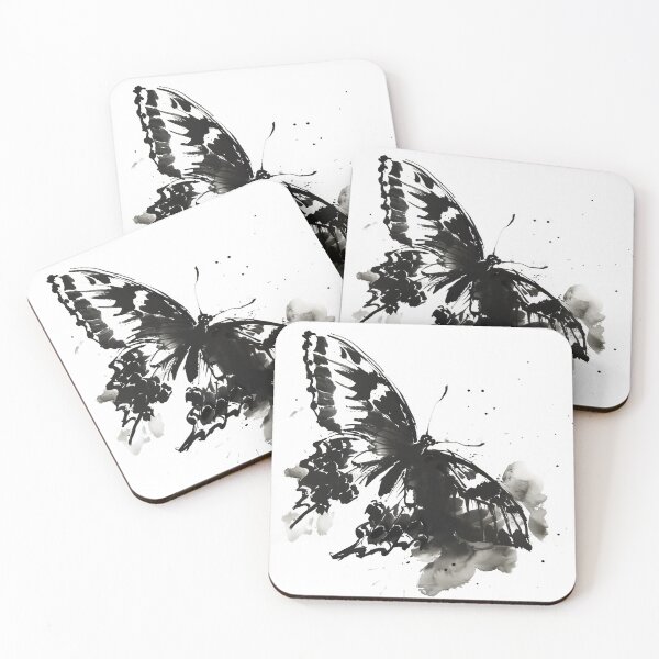 Item preview, Ink Butterfly – Black and White Abstract Butterfly Illustration designed and sold by NitzanEArt.