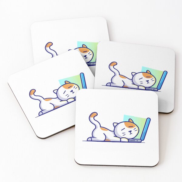 Item preview, Cute Tired Cat Sleeping On Laptop Keyboard designed and sold by nilkbv.