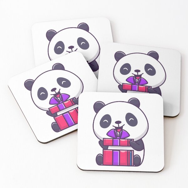 Item preview, Cute Happy Panda Holding Birthday Gift Box designed and sold by nilkbv.
