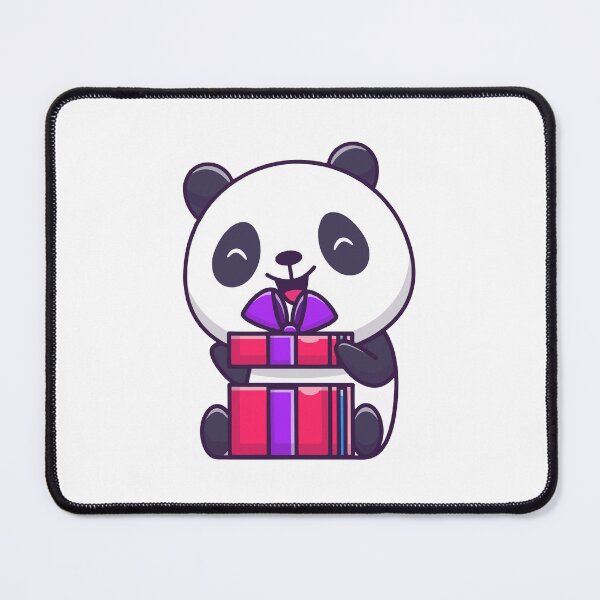 Item preview, Cute Happy Panda Holding Birthday Gift Box designed and sold by nilkbv.