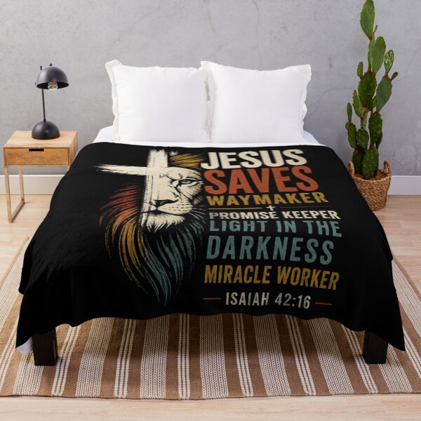 Item preview, Jesus Saves Waymaker Lion Cross Christian Faith Design designed and sold by whatsthatdesign.