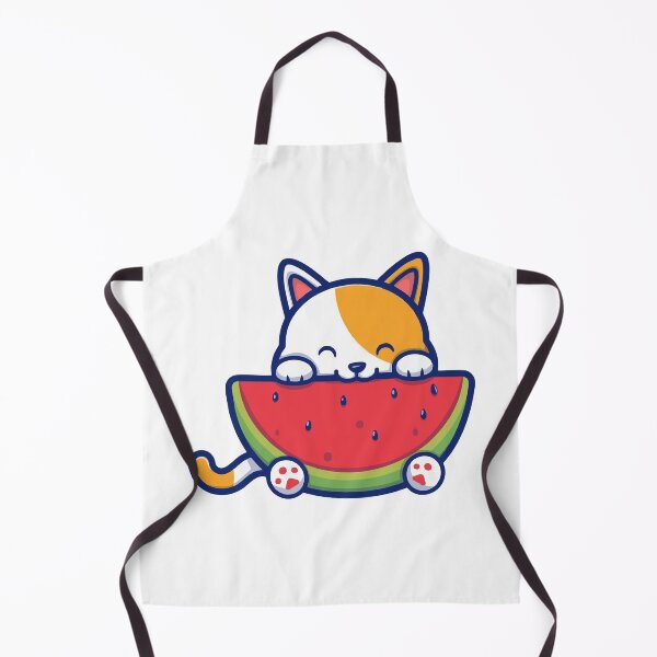 Item preview, Cute Cat Hiding Behind Watermelon Slice designed and sold by nilkbv.