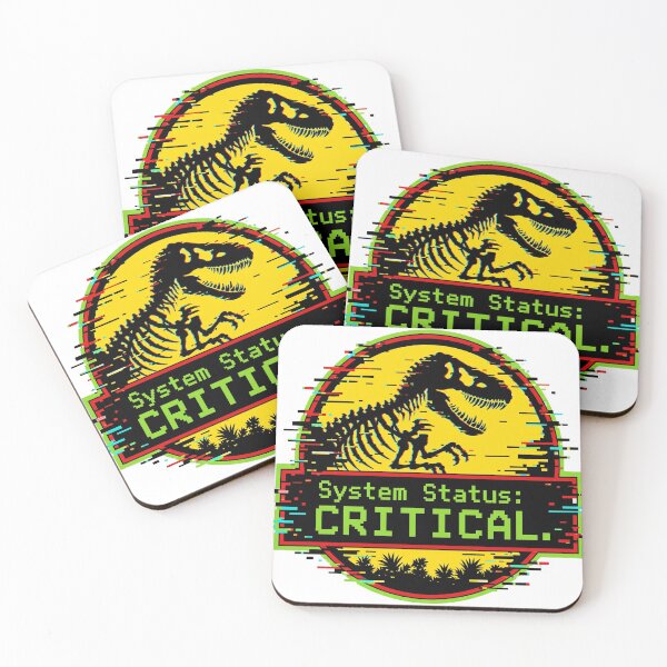 Item preview, System Status Critical Glitch Dinosaur Retro 90s Nostalgia designed and sold by CerealBoxInk.