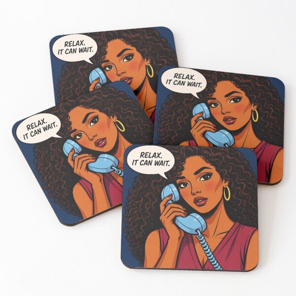 Item preview, Relax It Can Wait – Berry and Ice Blue Retro Pop Art Beauty designed and sold by SabraDD.
