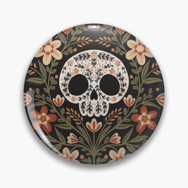 Item preview, Bone & Bloom - Gothic Folk Art Skull - Harvest designed and sold by heidiherreraart.