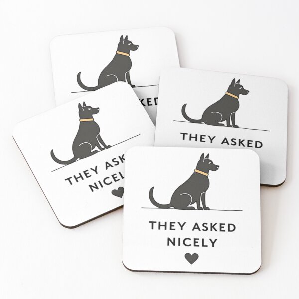 Item preview, They asked nicely with sitting dog and heart designed and sold by Prints by Mat.