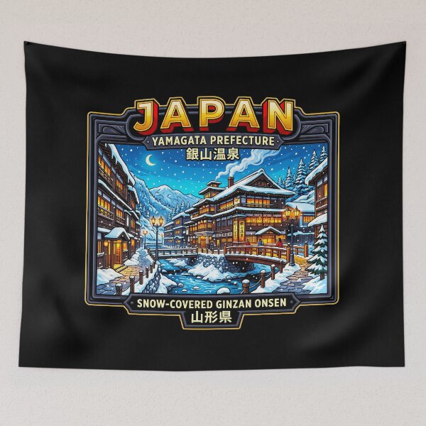 Item preview, Japan Yamagata Prefecture Ginzan Onsen Winter Travel  designed and sold by sky11PP.