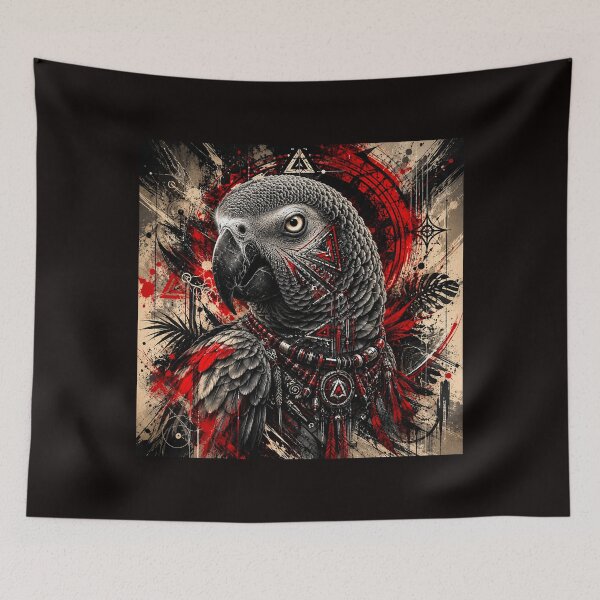 Item preview, African Grey Parrot  Intelligence and Wild Elegance #5 designed and sold by Helios Be. Lavsh.