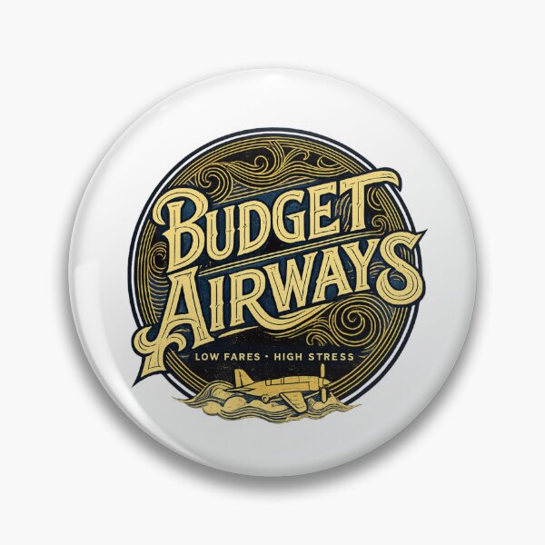 Item preview, Budget Airways – Low Fares High Stress Vintage Travel Tee designed and sold by ArtistryPulse90.
