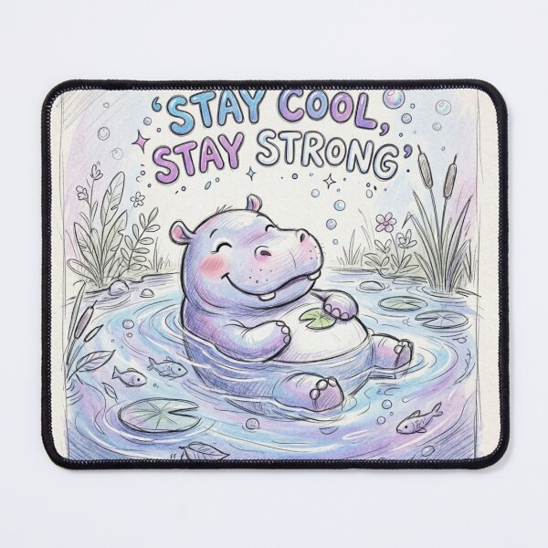 Item preview, Stay Cool Stay Strong Hippo. designed and sold by Brochamorocha.