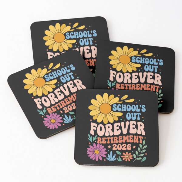 Item preview, Schools Out Forever Retirement 2026 Groovy Flowers designed and sold by SofenArt.