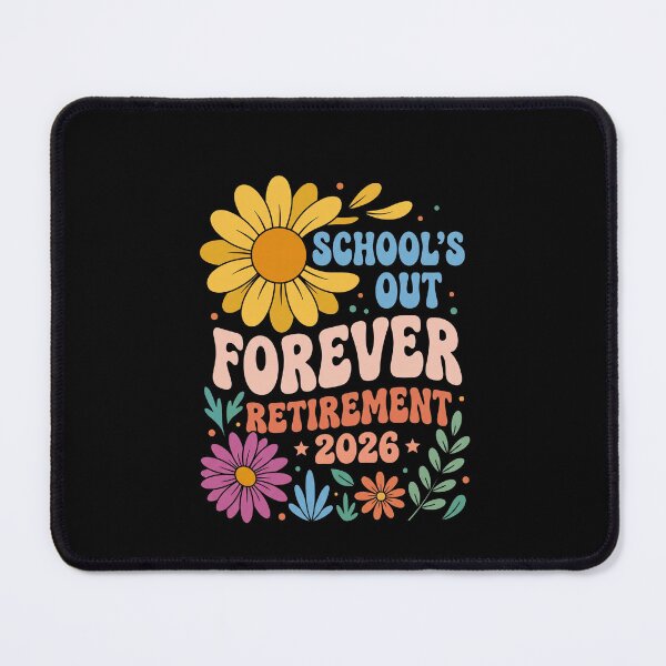 Item preview, Schools Out Forever Retirement 2026 Groovy Flowers designed and sold by SofenArt.