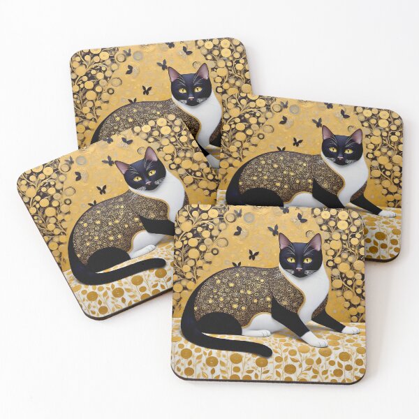 Item preview, Gustav Klimt Cat with Butterflies  designed and sold by Vicky Brago-Mitchell®.
