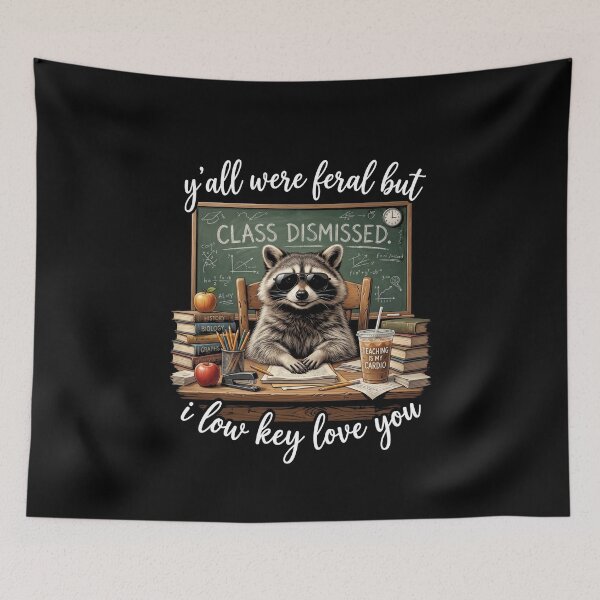 Item preview, Raccoon Teacher Yall Were Feral Class Dismissed Shirt designed and sold by SofenArt.
