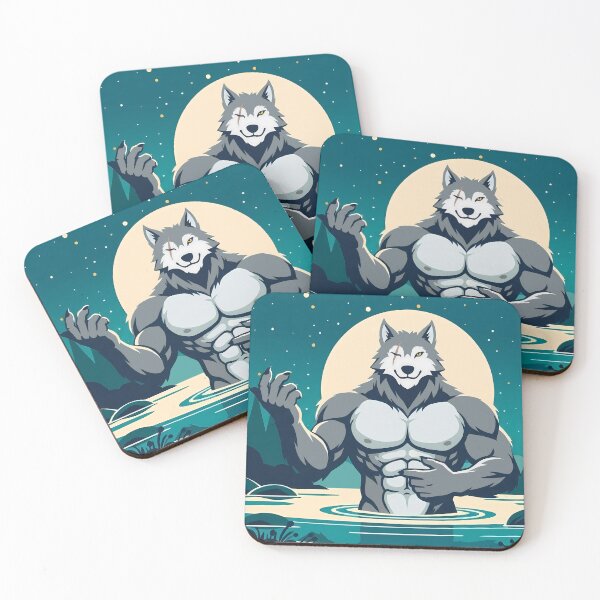 Item preview, Muscular Werewolf Bathing Furry Bara Art designed and sold by BlueBullBazaar.