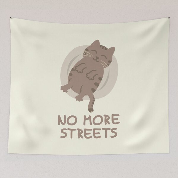 Item preview, No More Streets - Happy Rescue Cat designed and sold by fishdesigns.