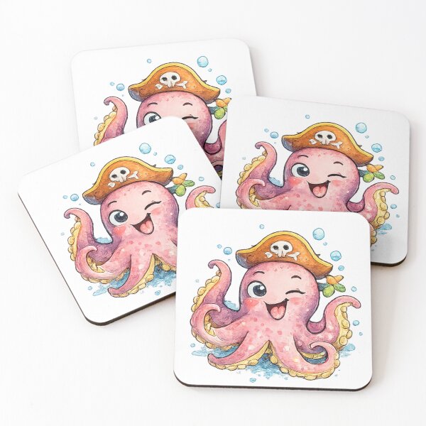 Item preview, Cute Pirate Octopus Kawaii Cartoon Ocean Animal Merch | Adorable Pirate Octopus Kawaii Ocean Animal Gift designed and sold by PRINYOS.