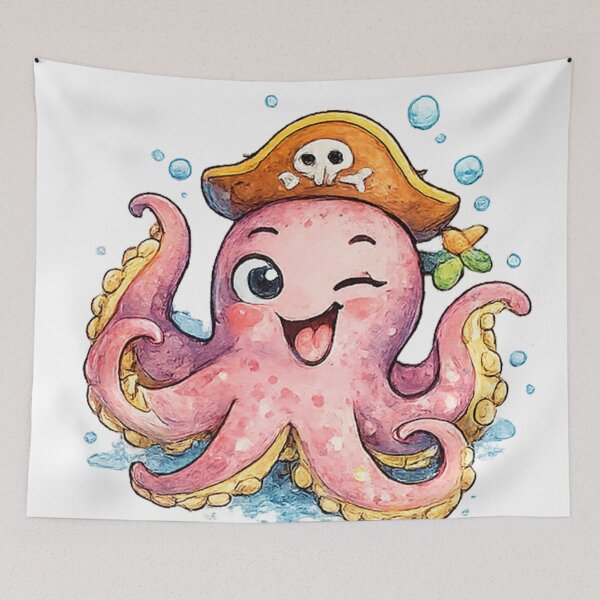 Item preview, Cute Pirate Octopus Kawaii Cartoon Ocean Animal Merch | Adorable Pirate Octopus Kawaii Ocean Animal Gift designed and sold by PRINYOS.