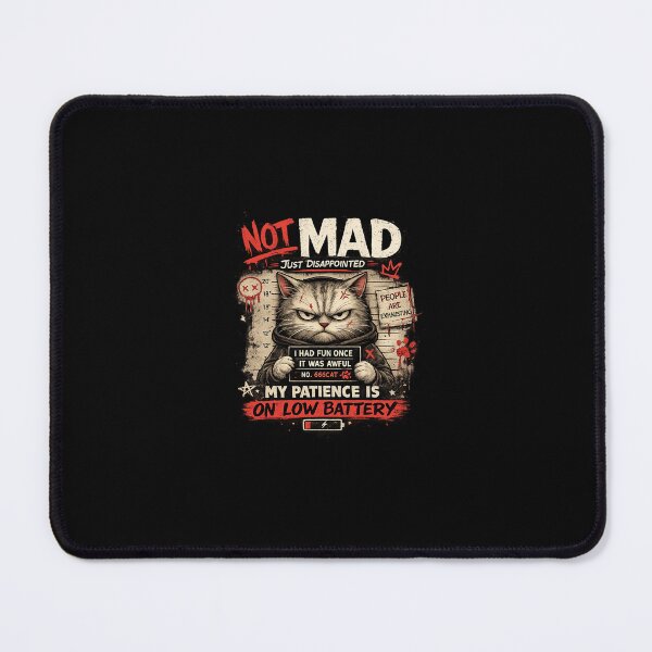 Item preview, Angry Cat Mugshot – My Patience Is On Low Battery Funny Cat Meme T-Shirt designed and sold by Evening Twilight.