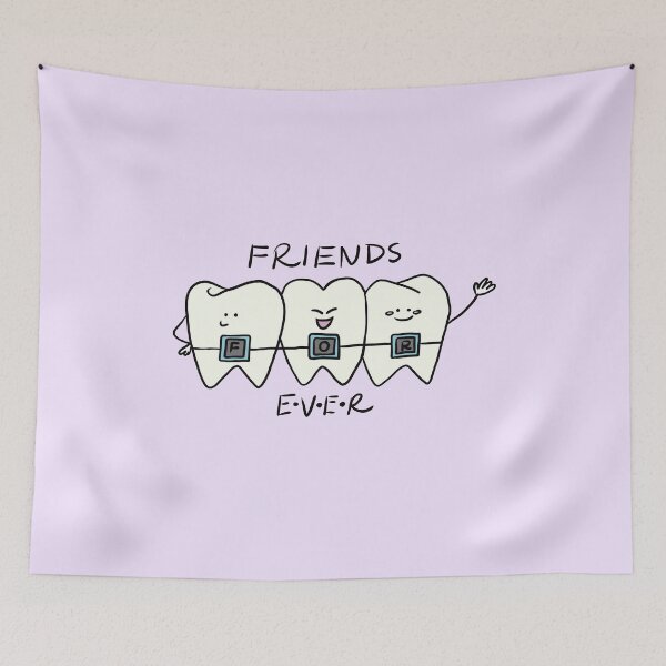 Item preview, Cute Tooth Friends Forever - Dental Braces Cartoon for Kids designed and sold by karolaart.