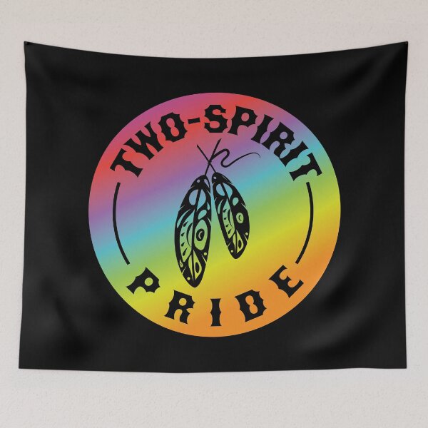 Item preview, Two-Spirit Indigenous LGBTQIA+ Rainbow with feathers designed and sold by Jdawnink.