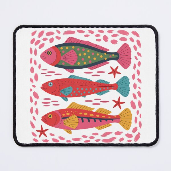 Item preview, Colorful Folk Art Fish Trio,  designed and sold by JadmeStudio.