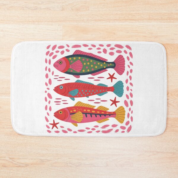 Item preview, Colorful Folk Art Fish Trio,  designed and sold by JadmeStudio.