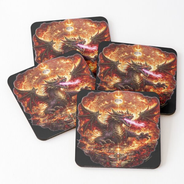 Item preview, Cosmic Guardians Quadri Drago Fuoco Oro Esoterico designed and sold by KingofHearts25.