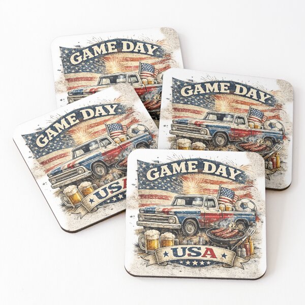 Item preview, Game Day USA Soccer Retro Patriotic American Football Fan Vintage BBQ Tailgate T-Shirt designed and sold by CustomizingGift.