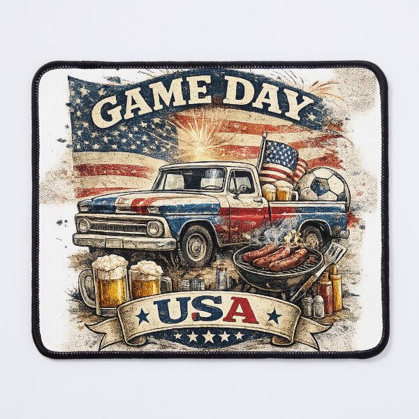 Item preview, Game Day USA Soccer Retro Patriotic American Football Fan Vintage BBQ Tailgate T-Shirt designed and sold by CustomizingGift.