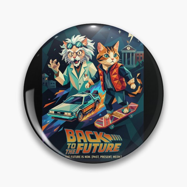 Item preview, Back to the Future Cats – Retro Sci-Fi Geometric Art designed and sold by TheCoolCatsMx.