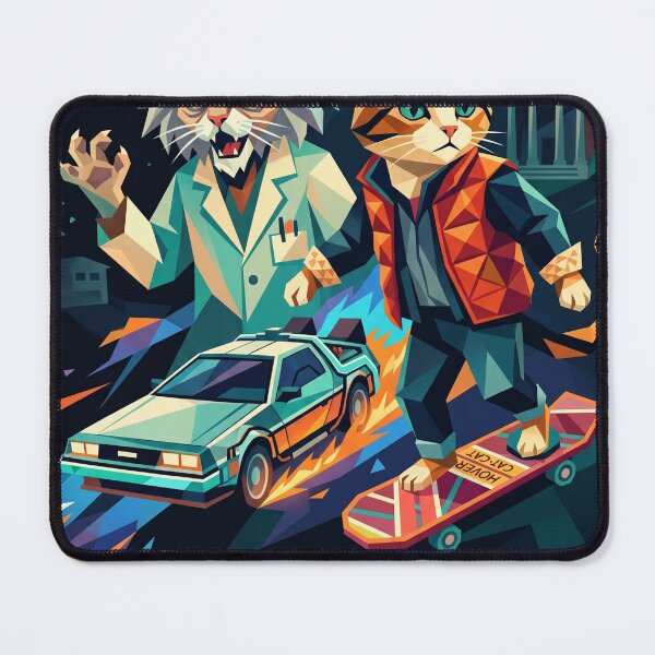 Item preview, Back to the Future Cats – Retro Sci-Fi Geometric Art designed and sold by TheCoolCatsMx.