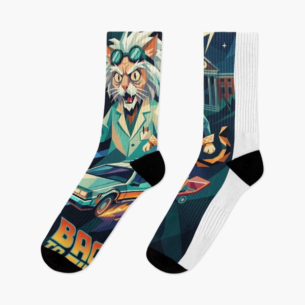 Item preview, Back to the Future Cats – Retro Sci-Fi Geometric Art designed and sold by TheCoolCatsMx.