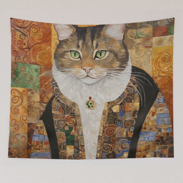 Item preview, Gustaf Klimt Tabby Cat with Diplomatic Immunity designed and sold by Vicky Brago-Mitchell®.
