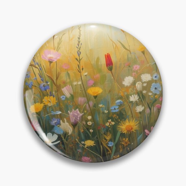 Item preview, Dreamy Wildflower Meadow Oil Painting designed and sold by HelgaCraftery.