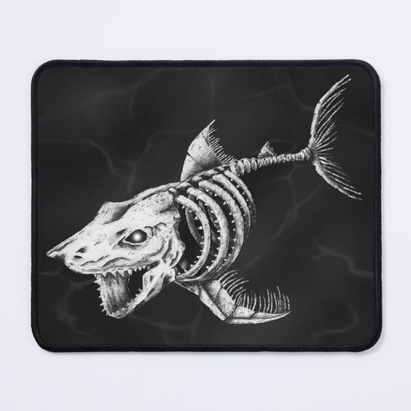 Item preview, Full Skelly Shark Render (Monochrome)  designed and sold by AnubisAltarArt.