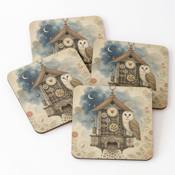 Item preview, Owl with Clockwork Fortune designed and sold by HabitableMoons.