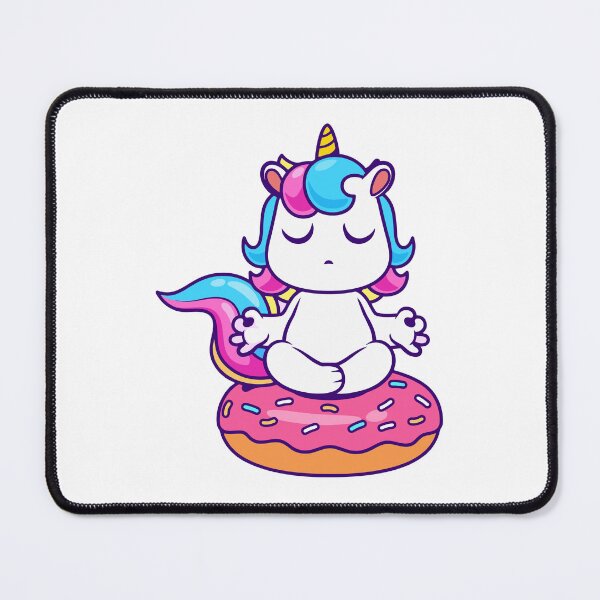 Item preview, Cute Meditating Unicorn On Pink Donut Kawaii Yoga Chibi designed and sold by wonyqp.