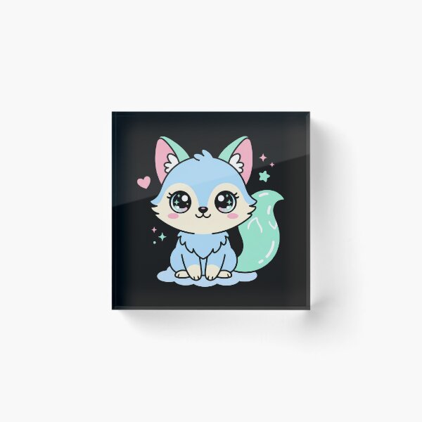 Item preview, Cute Kawaii Blue Fox Baby Animal Art designed and sold by sky11PP.