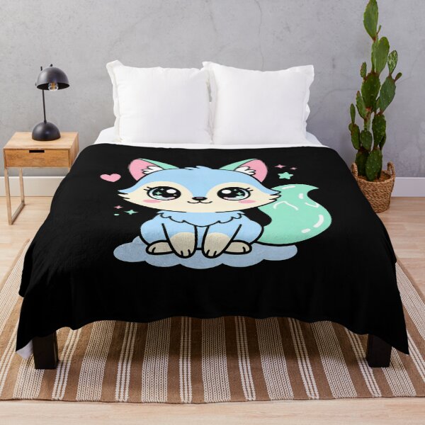 Item preview, Cute Kawaii Blue Fox Baby Animal Art designed and sold by sky11PP.