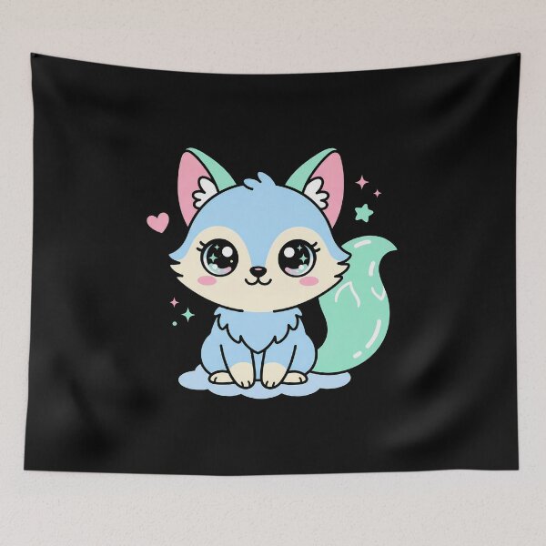 Item preview, Cute Kawaii Blue Fox Baby Animal Art designed and sold by sky11PP.