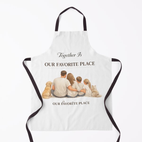 Item preview, Together Is Our Favorite Place – Family Love Illustration with Dog and Cat designed and sold by MariMarArt.