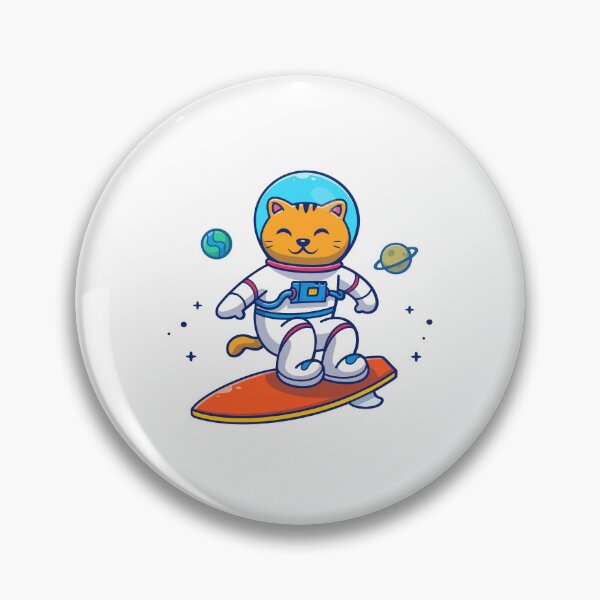 Item preview, Cute Cat Astronaut Surfing In Outer Space Kawaii Cartoon designed and sold by wonyqp.